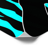 ヘアサロンポスター女性ブルーゼブラ ポスター (角)