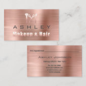 ヘアサロンメイクアップアーティストアポイントメントグレーバラ 名刺 (正面/裏面)