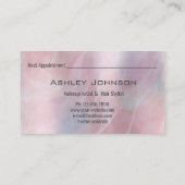 ヘアサロンメイクアップアーティストアポイントメントグレーピンク 名刺 (裏面)