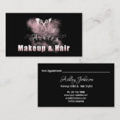ヘアサロンメイクアップアーティストアポイントメントピンクスパーク 名刺 (正面/裏面)