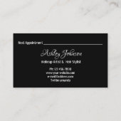 ヘアサロンメイクアップアーティストアポイントメントピンクスパーク 名刺 (裏面)