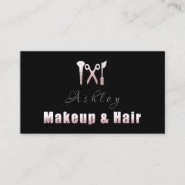 ヘアサロンメイクアップアーティストアポイントメントピンクブラック 名刺