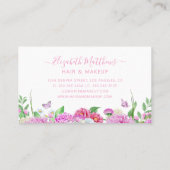 ヘアサロンメイクアップアーティスト 名刺 (裏面)