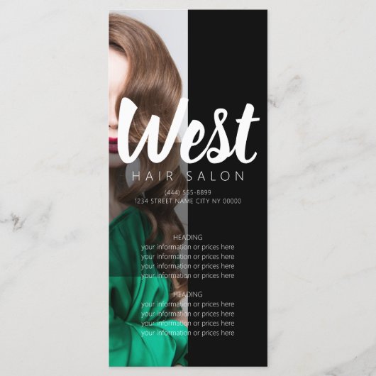 ヘアサロンメニュー価格表 メニュー (正面)