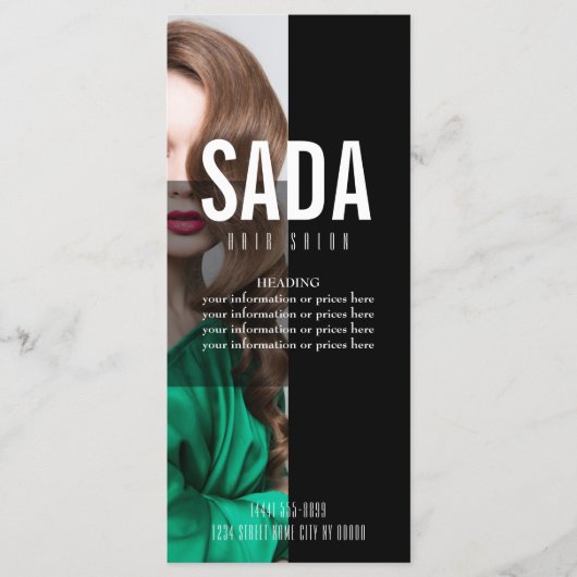 ヘアサロンメニュー価格表 メニュー (正面)