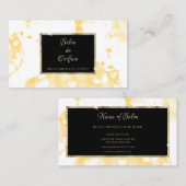 ヘアサロンモダンイエロー抽象芸術スプラッシュ 名刺 (正面/裏面)