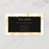 ヘアサロンモダンイエロー抽象芸術スプラッシュ 名刺 (裏面)