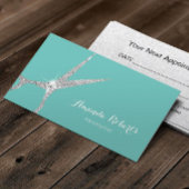 ヘアサロンモダンシルバーシザーティール(緑がかった色)アポイントメント 予約カード