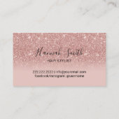 ヘアサロンモダンタイポグラフィバラ金ゴールドグラデーション 名刺 (裏面)