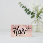 ヘアサロンモダンタイポグラフィバラ金ゴールドグラデーション 名刺 (スタンド正面)