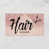 ヘアサロンモダンタイポグラフィバラ金ゴールドグラデーション 名刺 (正面)