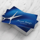 ヘアサロンモダンネイビーブルー&シルバーアポイントメント 予約カード