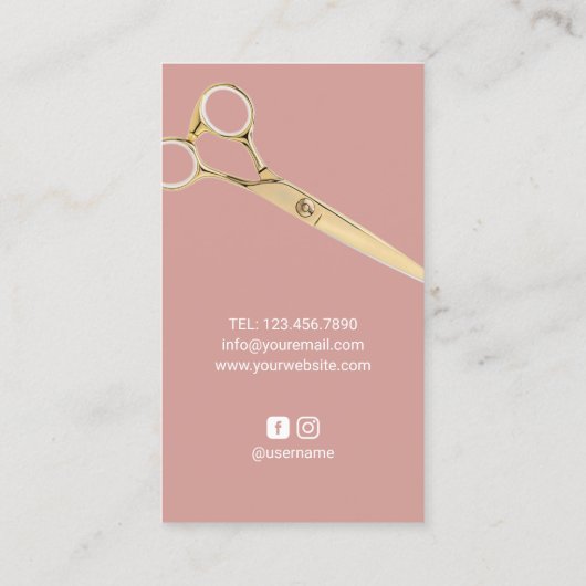 ヘアサロンモダンバラ金ゴールドパステル美容師 名刺 (裏面)