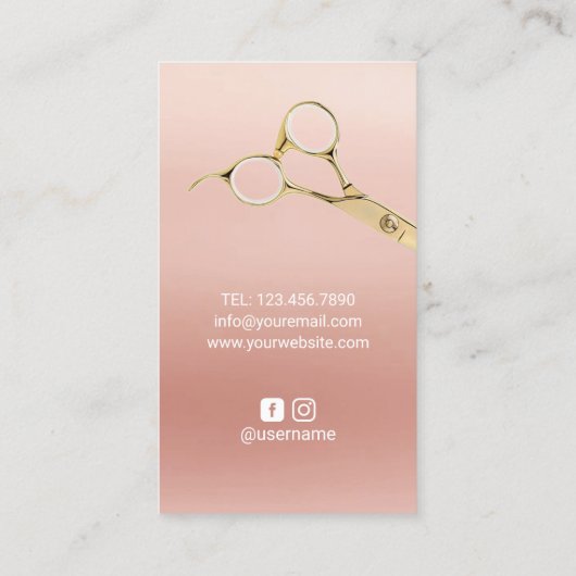 ヘアサロンモダンバラ金ゴールド美容師 名刺 (裏面)