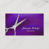 ヘアサロンモダンパープル&シルバーアポイントメント 予約カード (正面)