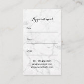 ヘアサロンモダンブラック&金ゴールドヘアアポイントメント 予約カード (裏面)