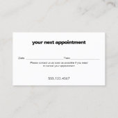 ヘアサロンモダン金ゴールドアポイントメントアラーム 予約カード (裏面)