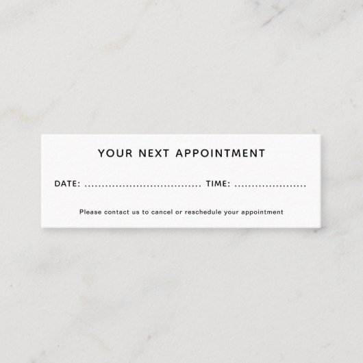 ヘアサロンロゴの追加アポイントメント スキニー名刺 (正面)