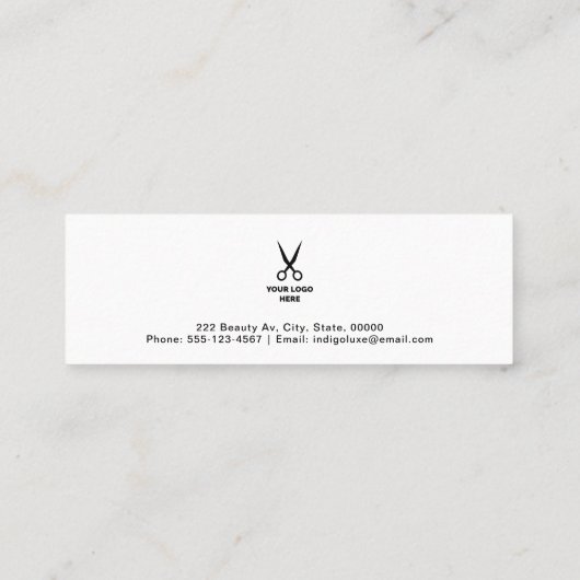 ヘアサロンロゴの追加アポイントメント スキニー名刺 (裏面)