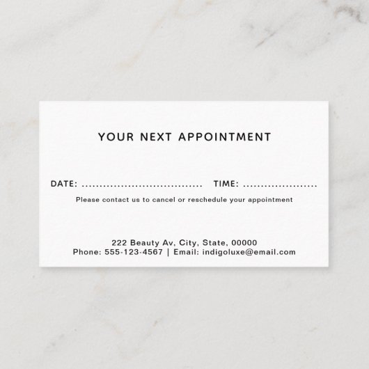 ヘアサロンロゴの追加 予約カード (裏面)