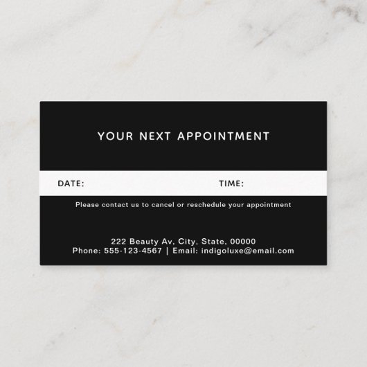 ヘアサロンロゴを黒に追加 予約カード (裏面)