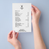 ヘアサロンロゴサービスメニューの価格表の追加 チラシ (ハンドル)