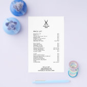 ヘアサロンロゴサービスメニューの価格表の追加 チラシ (シングル)