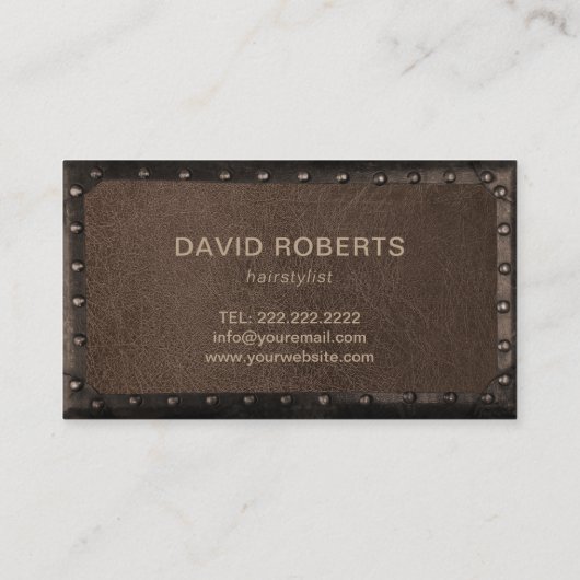 ヘアサロンヴィンテージシザーラスティメタルフレーム 名刺 (裏面)