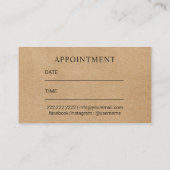 ヘアサロンヴィンテージ金ゴールドはさみアポイントメント 予約カード (裏面)