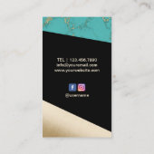 ヘアサロンヴィンテージ金ゴールドシザージオメトモダンリ 名刺 (裏面)