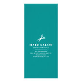 ヘアサロン価格表ティール(緑がかった色)ヘアスタイリストモデル ラックカード (裏面)