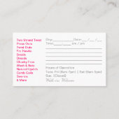 ヘアサロン名刺 予約カード (裏面)