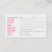 ヘアサロン名刺 予約カード (裏面)