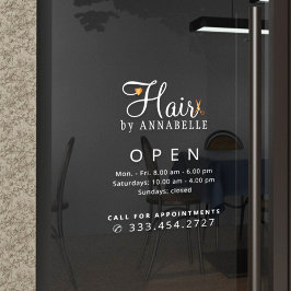 ヘアサロン名 開店時間 デカール ウィンドウサイン