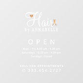 ヘアサロン名 開店時間 デカール ウィンドウサイン (シート)