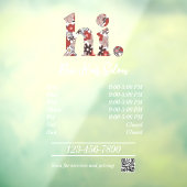 ヘアサロン営業時間ステッカー ウィンドウサイン (シート3)