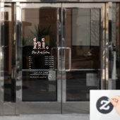 ヘアサロン営業時間ステッカー ウィンドウサイン (オフィスドア)