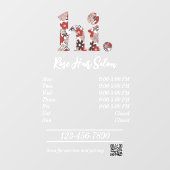 ヘアサロン営業時間 ウィンドウサイン (シート)