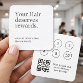 ヘアサロン報酬ロイヤルティカードQRコード スクエア名刺