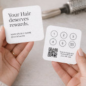 ヘアサロン報酬ロイヤルティカードQRコード スクエア名刺