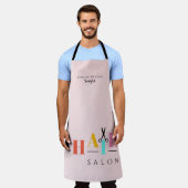 ヘアサロン大タイポグラフィはさみヘアスタイリスト エプロン (着用した状態)