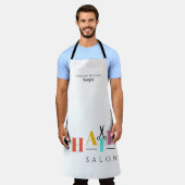 ヘアサロン大タイポグラフィはさみヘアスタイリスト エプロン (着用した状態)