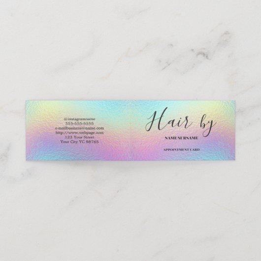 ヘアサロン折り畳みアポイントメントカード 予約カード (外部開封)