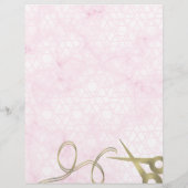 ヘアサロン料金表 マーブル ピンク ゴールド チラシ (裏面)