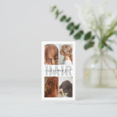 ヘアサロン書道スクリプトフォトコラージュ 名刺 (スタンド正面)