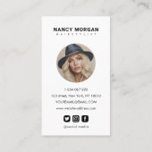 ヘアサロン書道スクリプトフォトコラージュ 名刺 (裏面)