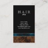 ヘアサロン波状ティール（緑がかった色）青黒 名刺 (裏面)