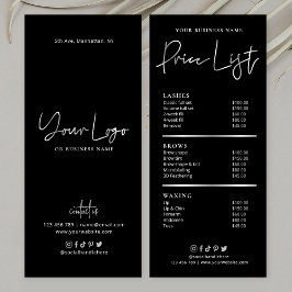 ヘアサロン爪、 ネイルスパブラック&シルバーGlam価格 ラックカード