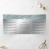 ヘアサロン爪、 ネイルメイクアップゼブラグリッターパンフレット 三つ折りカード (内部)