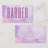 ヘアサロン理容師パープルホログラフィック 名刺 (正面/裏面)